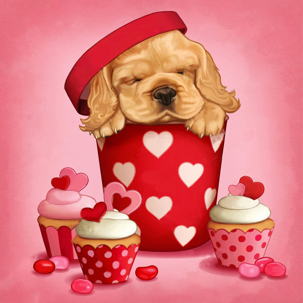 Valentine Hound - Full Round Drill Diamond Painting 30*30CM