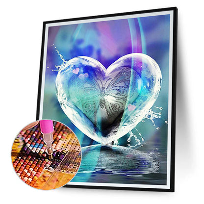 Butterfly Heart - Full Round Drill Diamond Painting 30*40CM