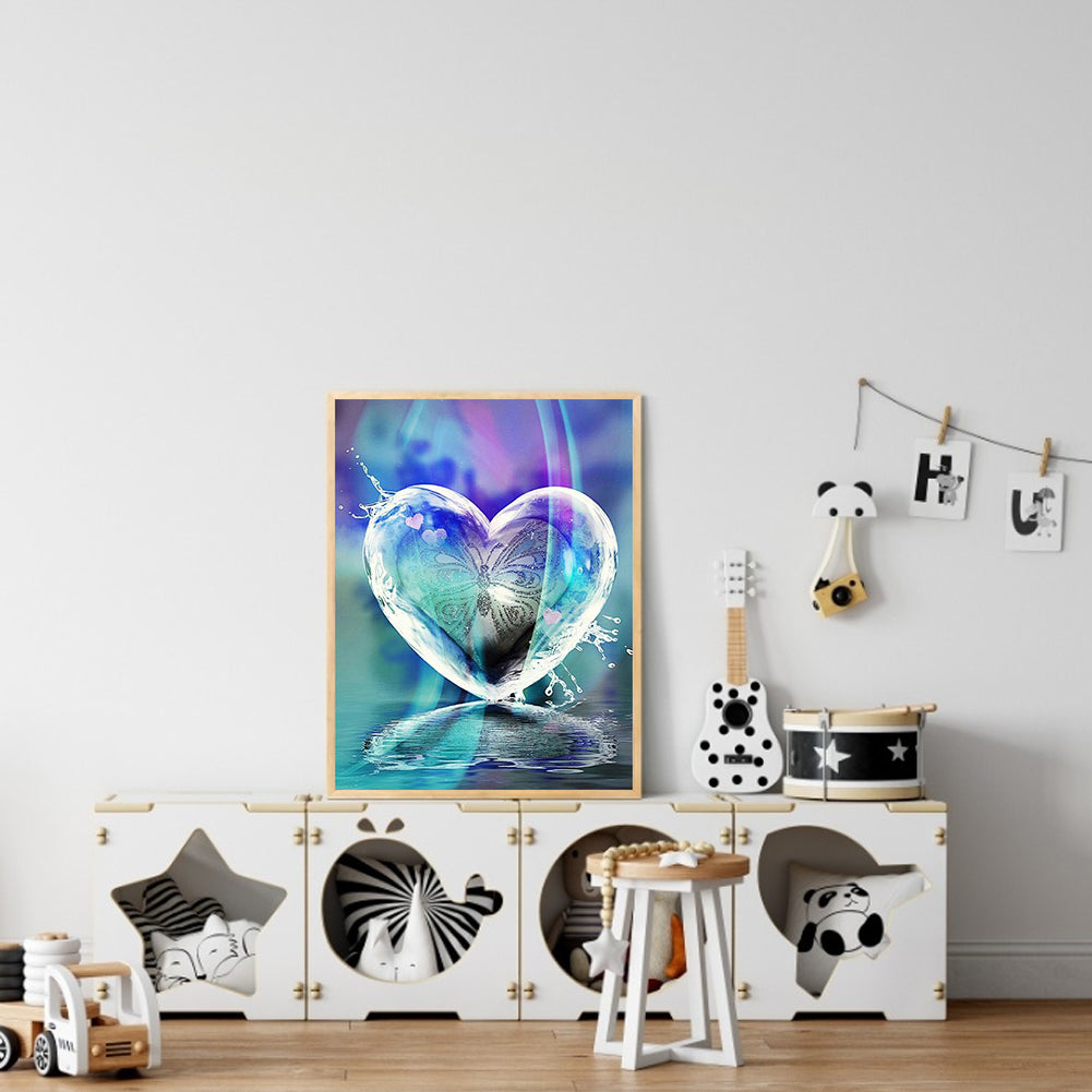 Butterfly Heart - Full Round Drill Diamond Painting 30*40CM