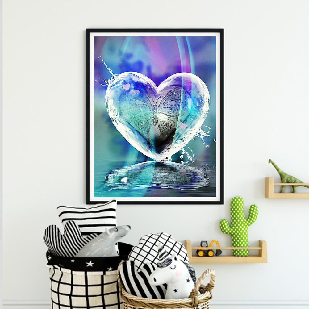 Butterfly Heart - Full Round Drill Diamond Painting 30*40CM