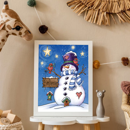 Snowman - Full Round Drill Diamond Painting 30*40CM