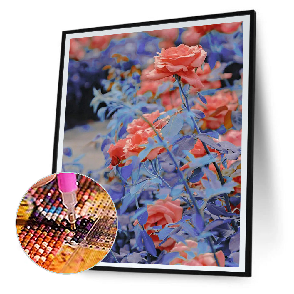 Rose Flower - Full Round Drill Diamond Painting 30*40CM