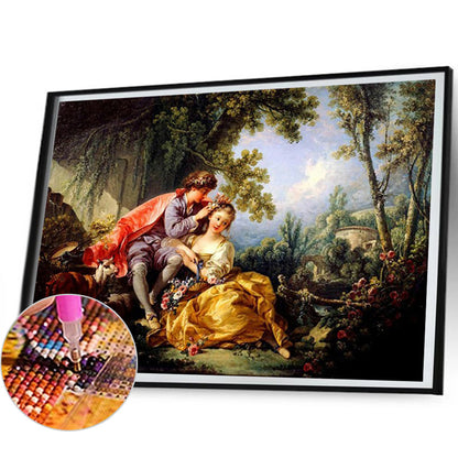 Oil Painting Aristocratic Lady - Full Round Drill Diamond Painting 50*40CM