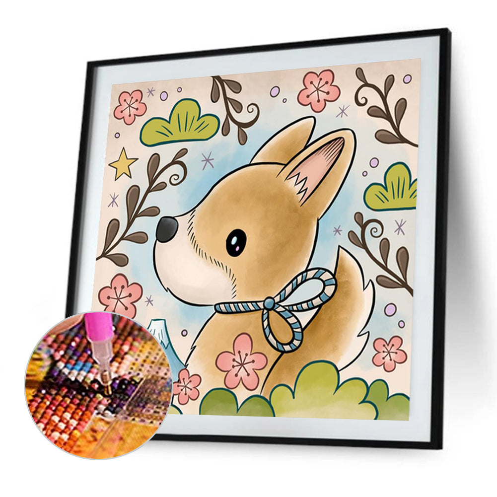 Illustration Little Fox - Full Round Drill Diamond Painting 40*40CM