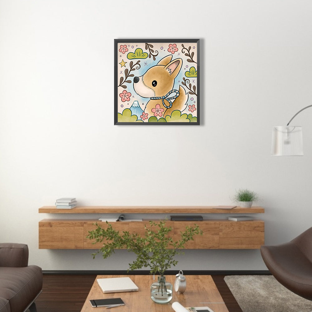 Illustration Little Fox - Full Round Drill Diamond Painting 40*40CM