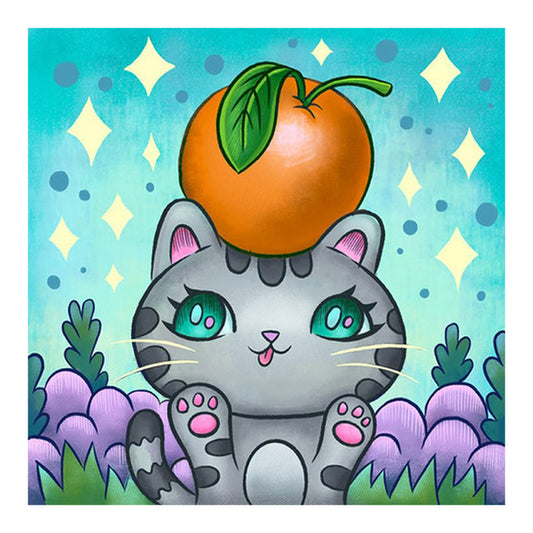 Illustration Kitten - Full Round Drill Diamond Painting 40*40CM