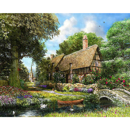 Village House - Full Round Drill Diamond Painting 50*40CM