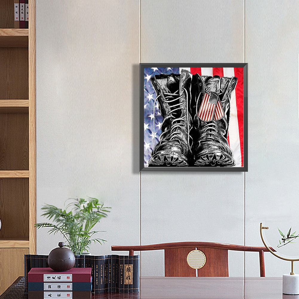 American Military Boots - Full Round Drill Diamond Painting 50*50CM