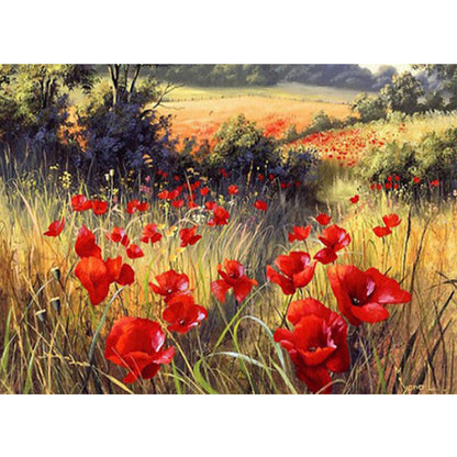 Poppies In The Field - Full Square Drill Diamond Painting 60*50CM