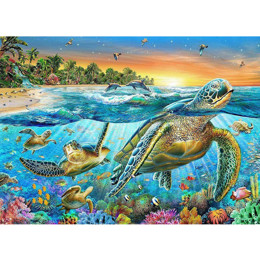 Sea Turtle - Full Square Drill Diamond Painting 60*50CM