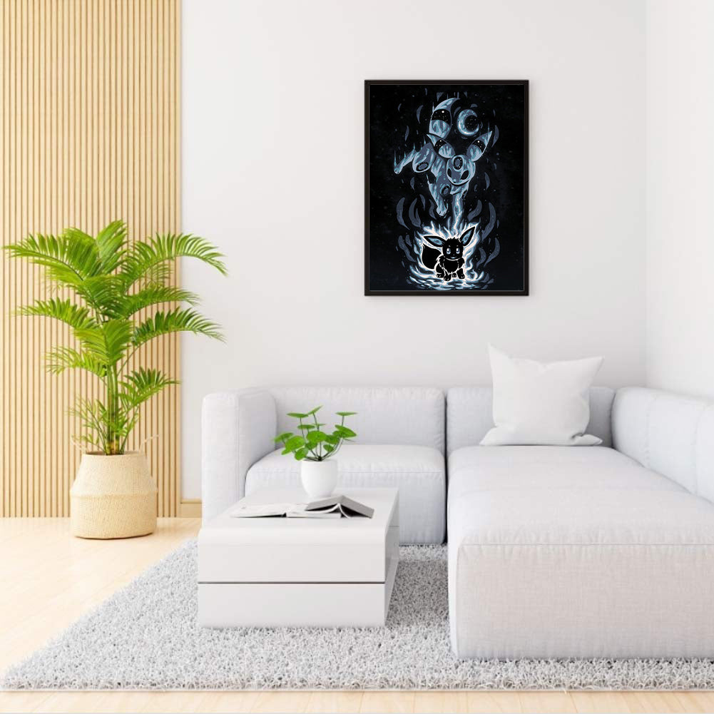 Moon Eevee - Full Round Drill Diamond Painting 40*50CM