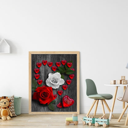 Valentine'S Day Love Rose 30*40CM(Canvas) Full Round Drill Diamond Painting