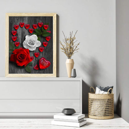 Valentine'S Day Love Rose 30*40CM(Canvas) Full Round Drill Diamond Painting