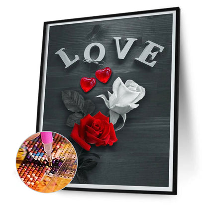 Valentine Rose 30*40CM(Canvas) Full Round Drill Diamond Painting