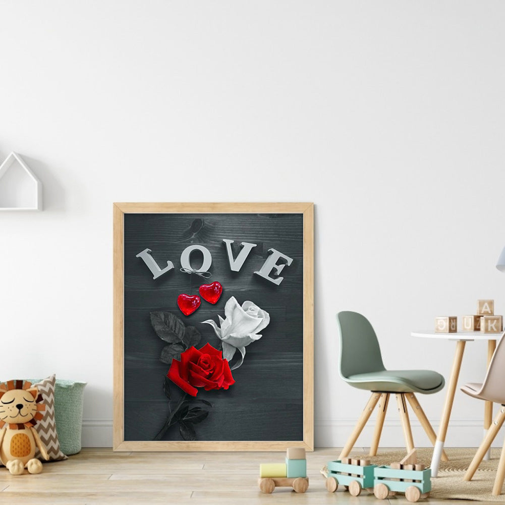 Valentine Rose 30*40CM(Canvas) Full Round Drill Diamond Painting