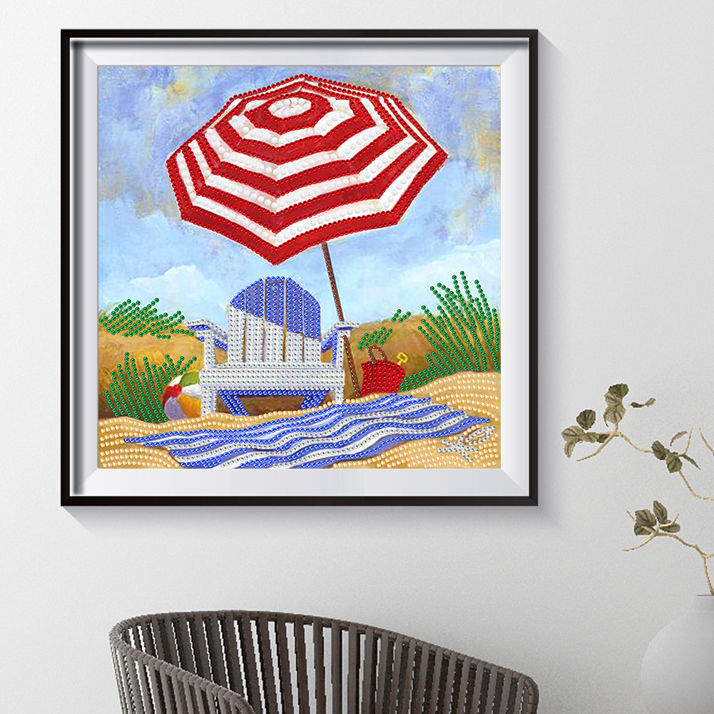 Beach Footprint - Special Shaped Drill Diamond Painting 30*30CM