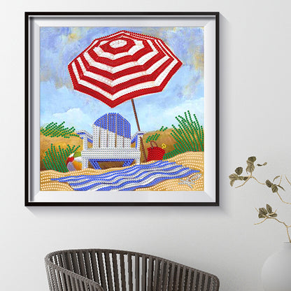 Beach Footprint - Special Shaped Drill Diamond Painting 30*30CM