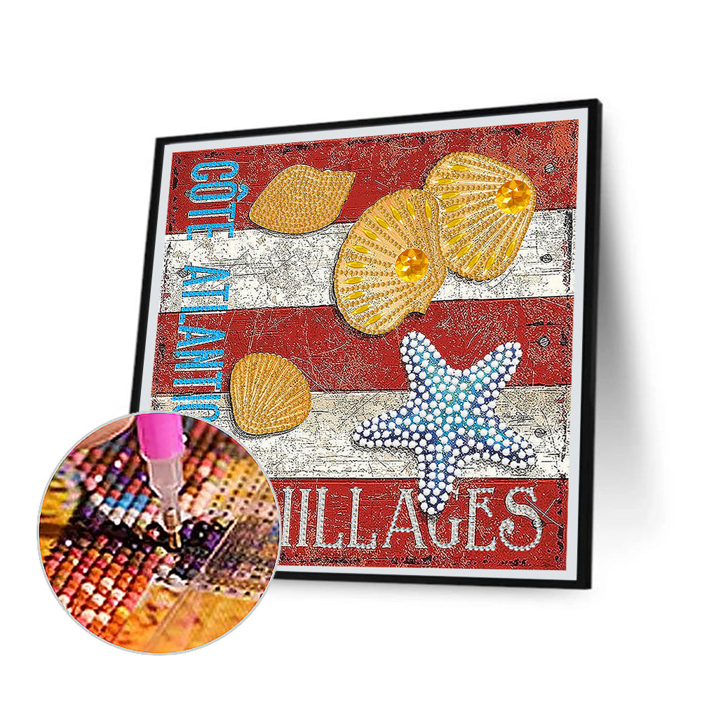 Beach Footprint - Special Shaped Drill Diamond Painting 30*30CM