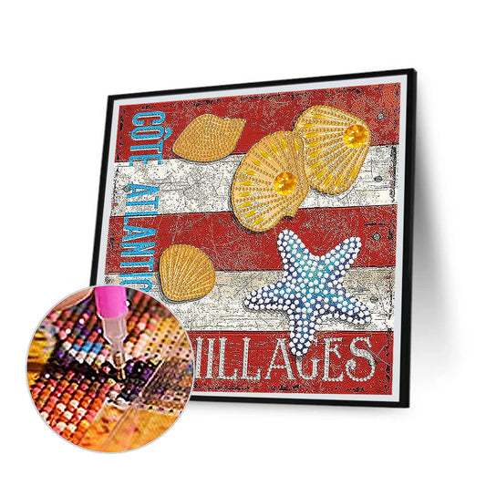 Beach Footprint - Special Shaped Drill Diamond Painting 30*30CM