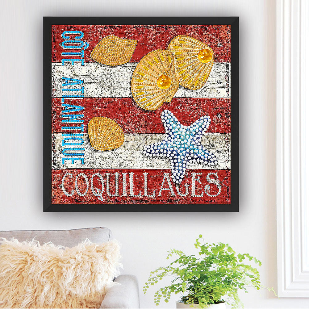 Beach Footprint - Special Shaped Drill Diamond Painting 30*30CM