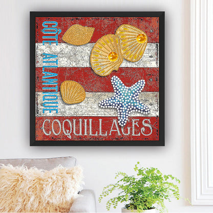 Beach Footprint - Special Shaped Drill Diamond Painting 30*30CM