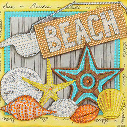 Beach Footprint - Special Shaped Drill Diamond Painting 30*30CM