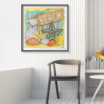 Beach Footprint - Special Shaped Drill Diamond Painting 30*30CM