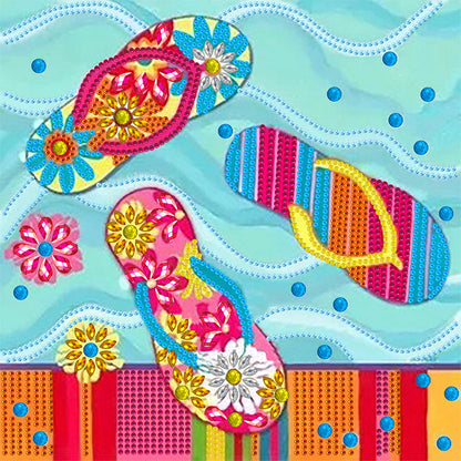 Beach Footprint - Special Shaped Drill Diamond Painting 30*30CM