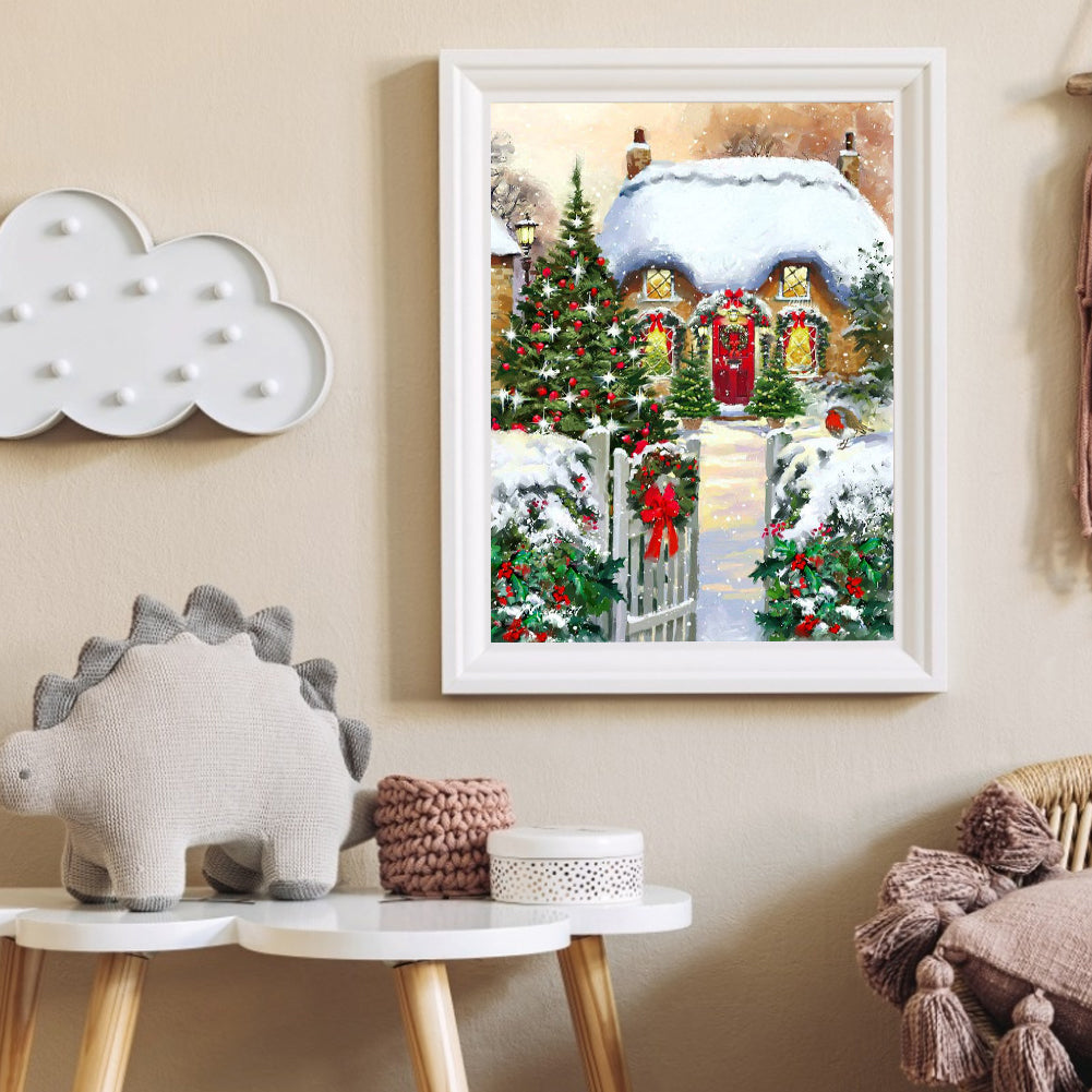 Christmas Garden 40*50CM(Canvas) Full Round Drill Diamond Painting