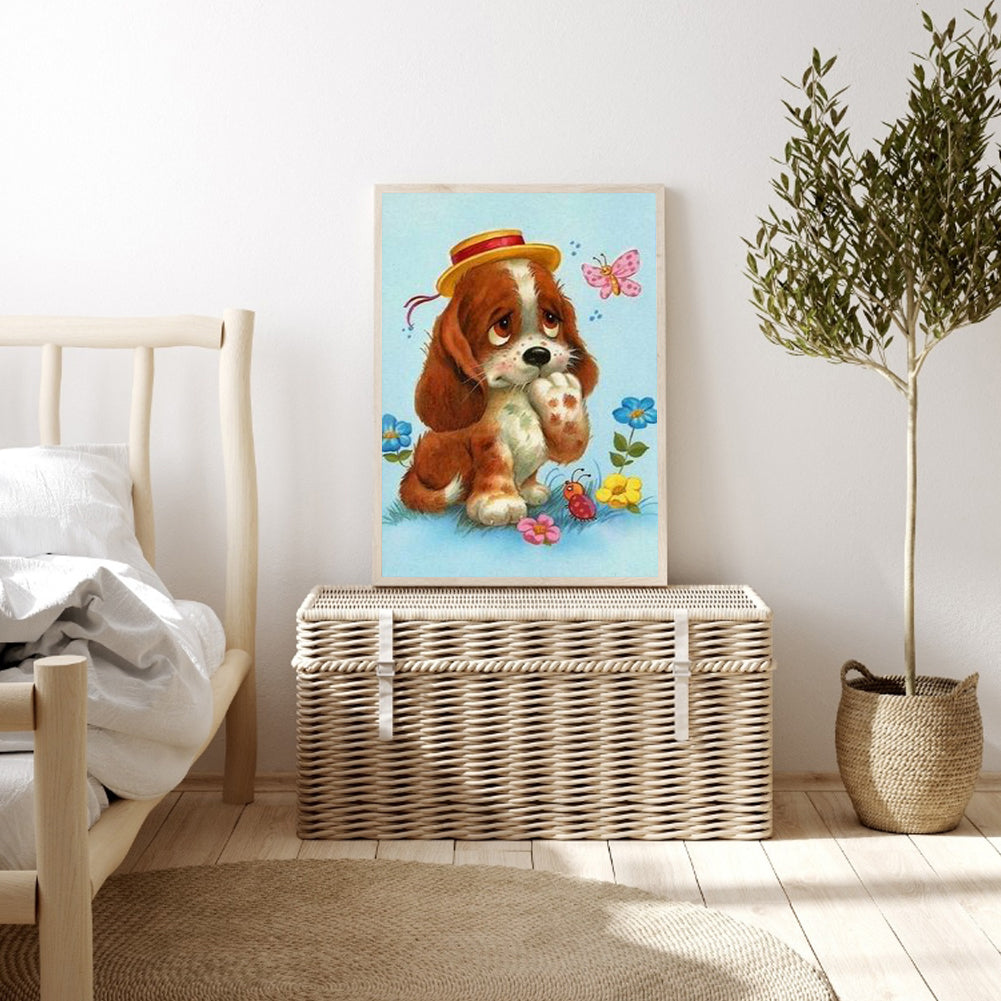 German Shepherd Puppy - Full Round Drill Diamond Painting 30*40CM