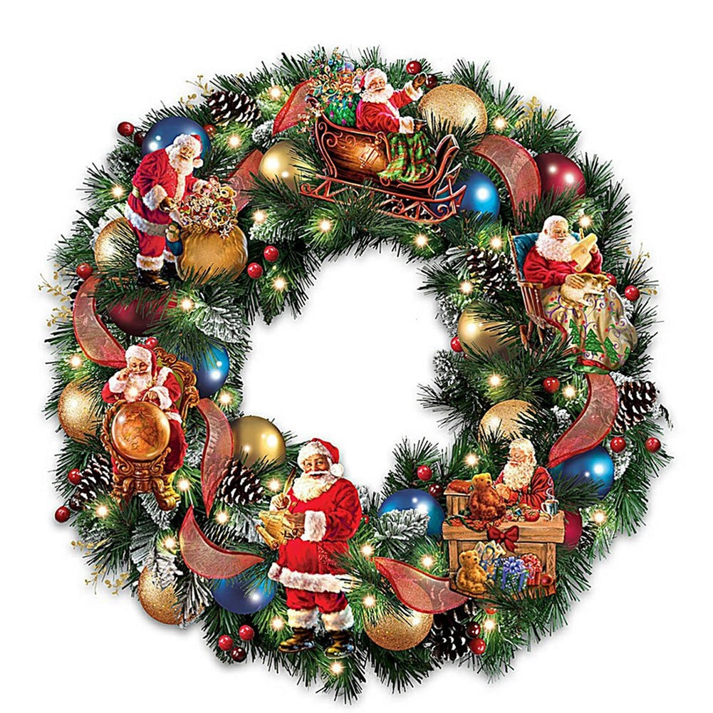 Christmas Wreath 50*50CM(Canvas) Full Square Drill Diamond Painting