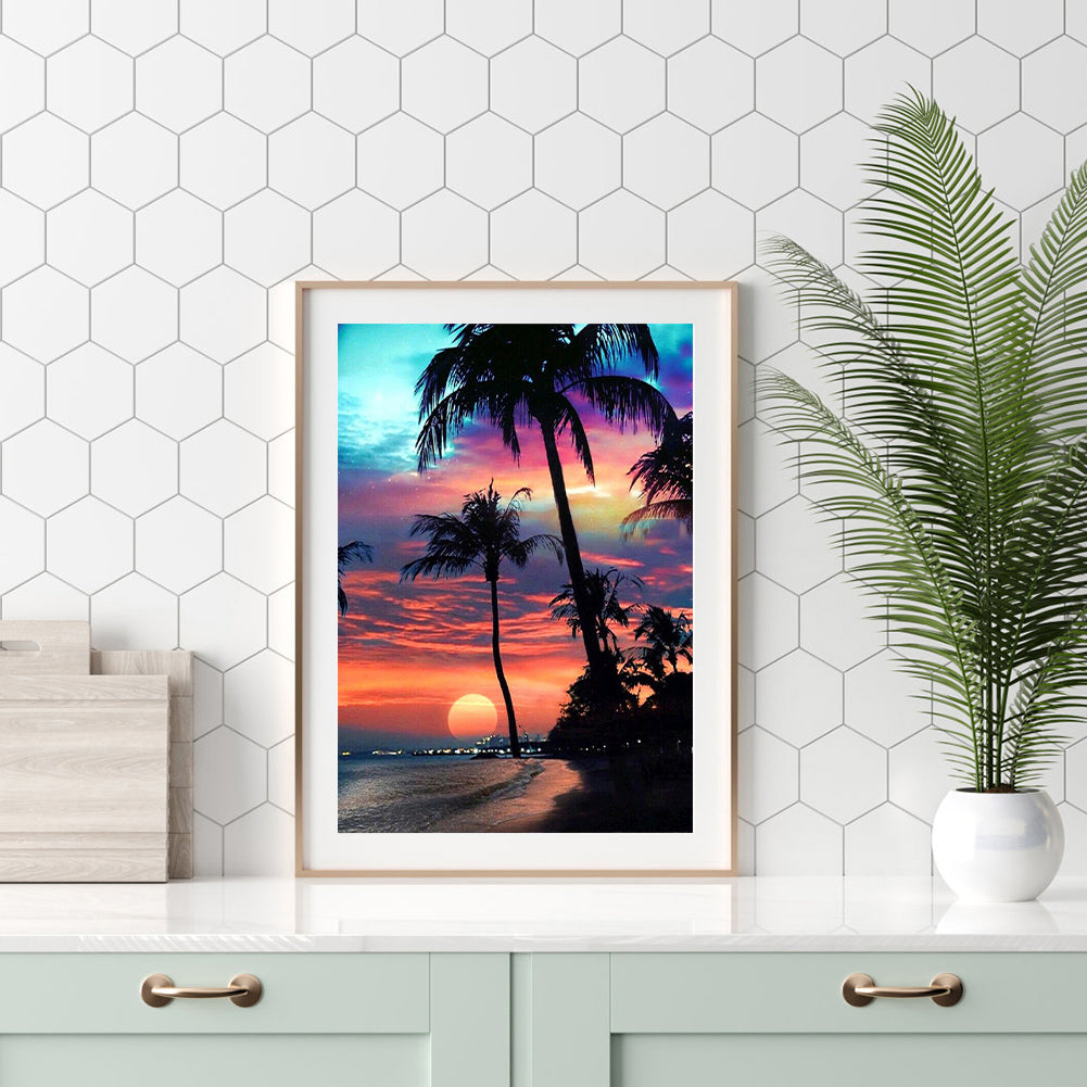 Sea Beach - Full Round Drill Diamond Painting 50*60CM