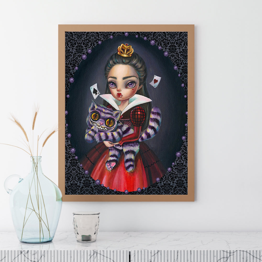 Cartoon Red Queen Girl - Full Round Drill Diamond Painting 30*40CM