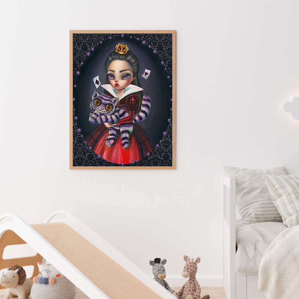 Cartoon Red Queen Girl - Full Round Drill Diamond Painting 30*40CM