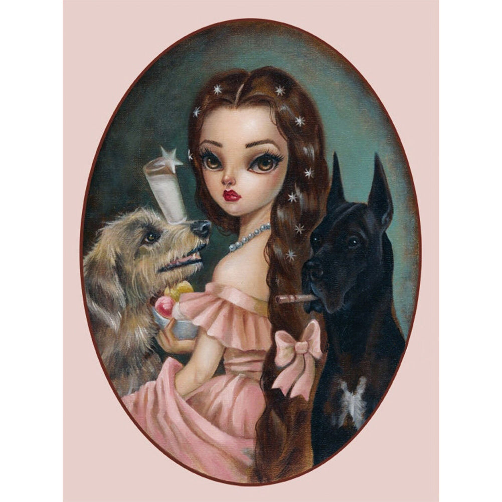 Princess Sissi With Big Eyes - Full Round Drill Diamond Painting 30*40CM