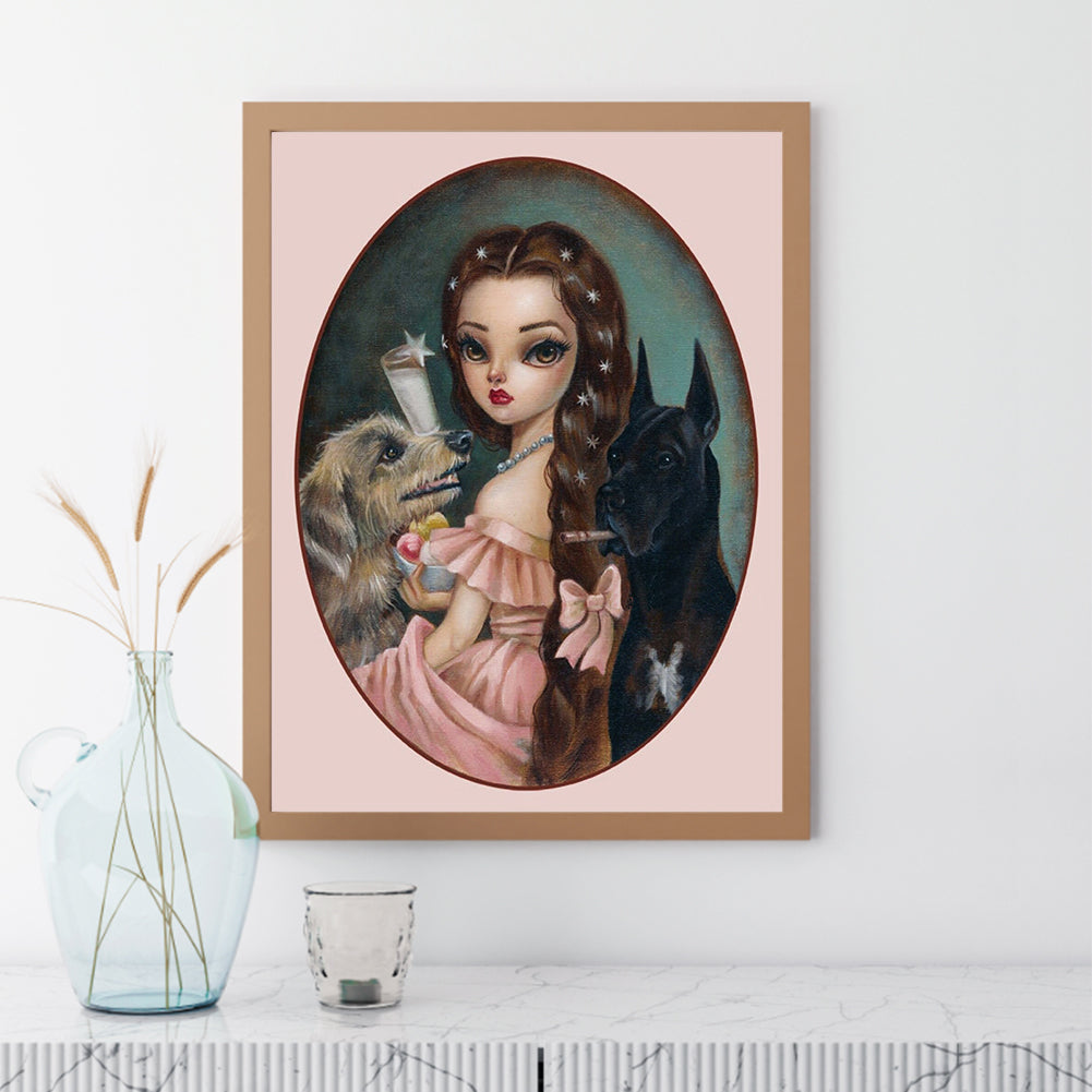 Princess Sissi With Big Eyes - Full Round Drill Diamond Painting 30*40CM
