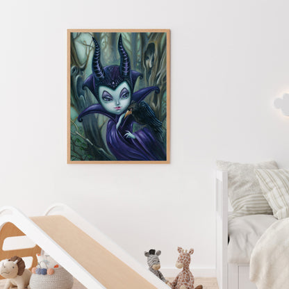 Big Eyes Cartoon Maleficent Girl - Full Round Drill Diamond Painting 30*40CM