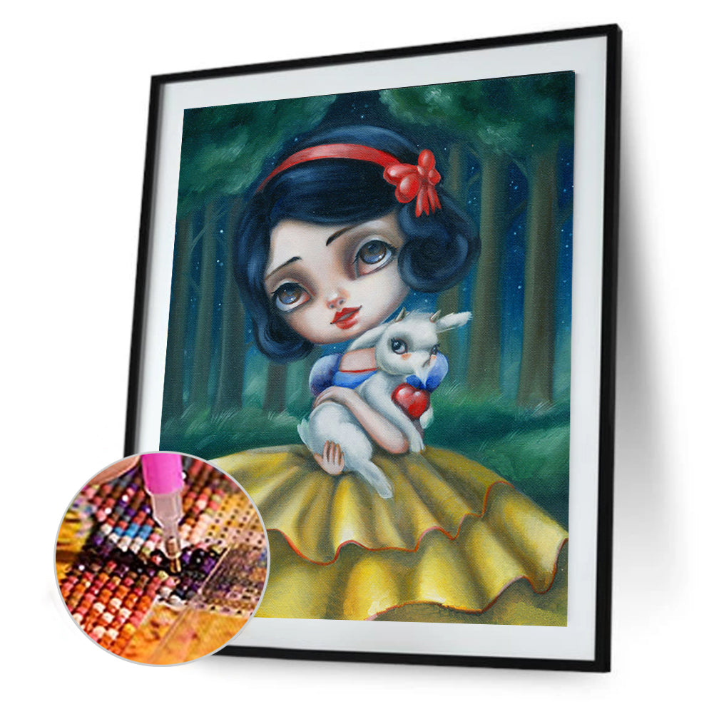 Big Eyes Cartoon Snow White - Full Round Drill Diamond Painting 30*40CM