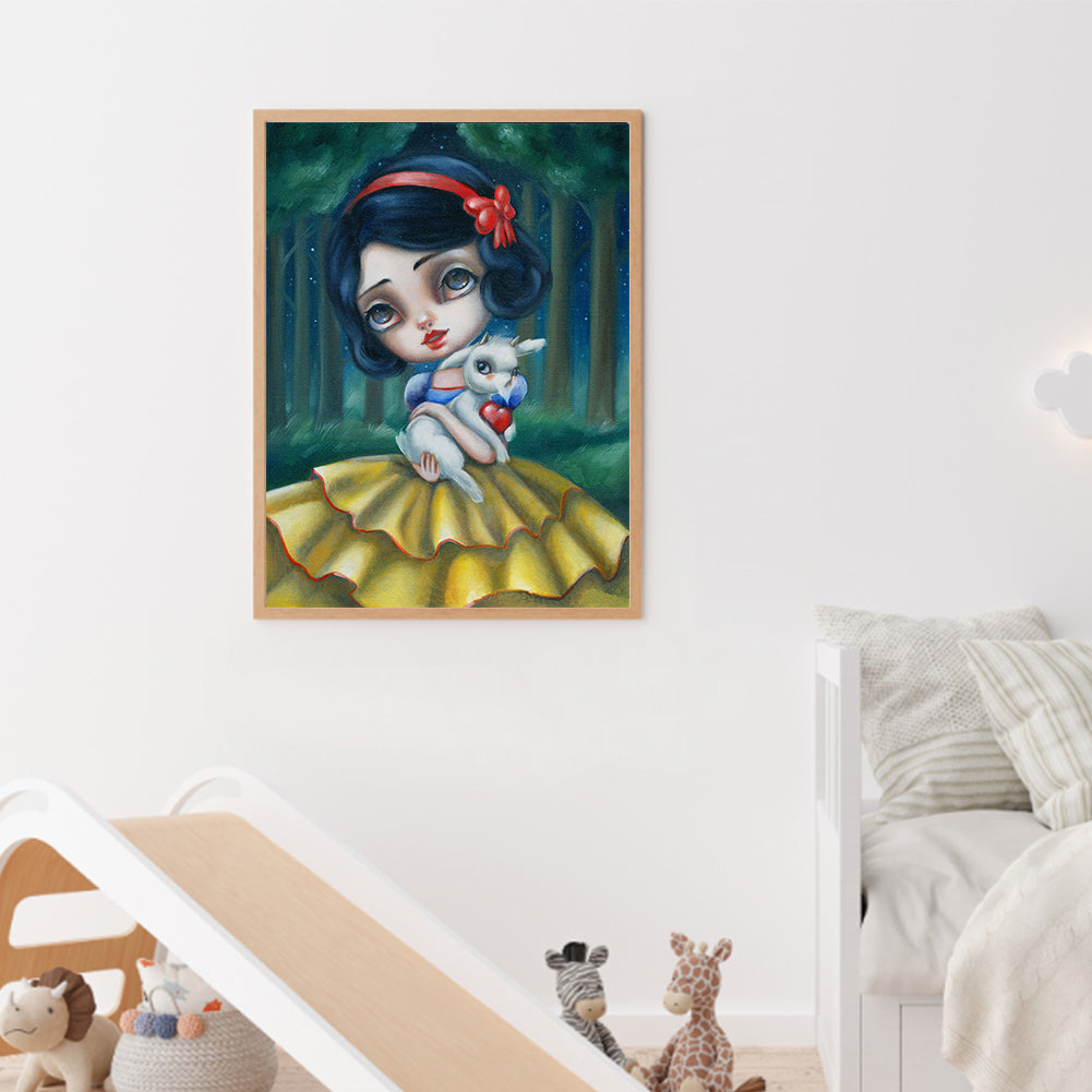 Big Eyes Cartoon Snow White - Full Round Drill Diamond Painting 30*40CM