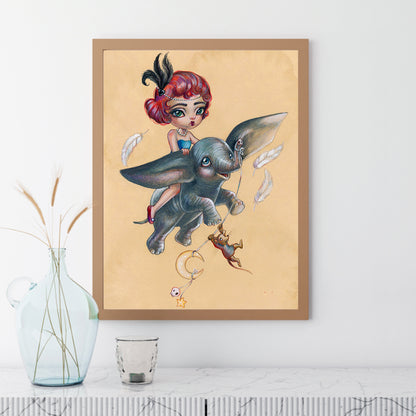 Big Eyes Cartoon Dumbo Girl - Full Round Drill Diamond Painting 30*40CM