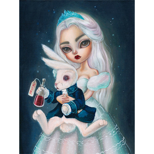 Cartoon White Queen Girl With Big Eyes - Full Round Drill Diamond Painting 30*40CM