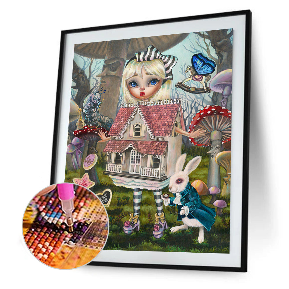 Big Eyes Cartoon Alice Girl - Full Round Drill Diamond Painting 30*40CM