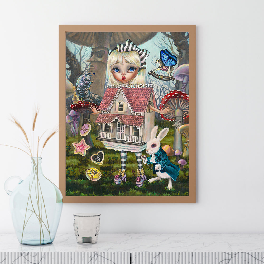 Big Eyes Cartoon Alice Girl - Full Round Drill Diamond Painting 30*40CM