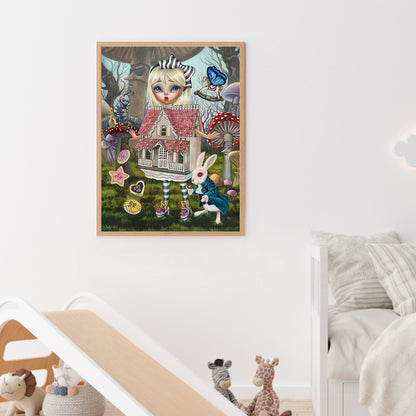 Big Eyes Cartoon Alice Girl - Full Round Drill Diamond Painting 30*40CM