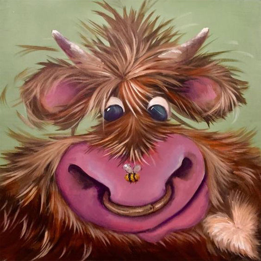 Little Flower Yak - Full Round Drill Diamond Painting 30*30CM