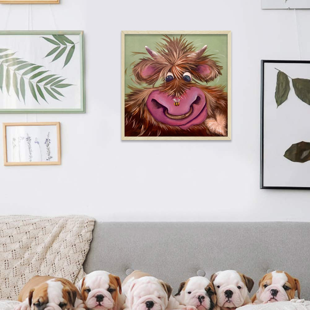 Little Flower Yak - Full Round Drill Diamond Painting 30*30CM