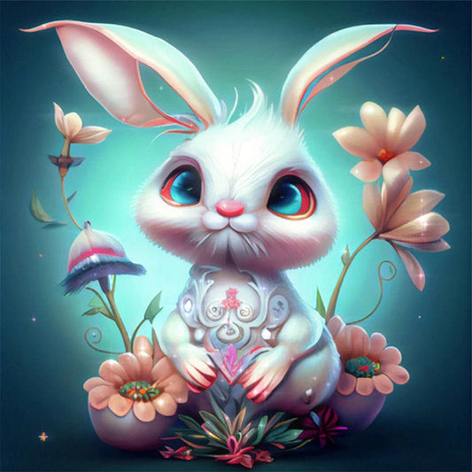 Little Flower Bunny - Full Round Drill Diamond Painting 50*50CM
