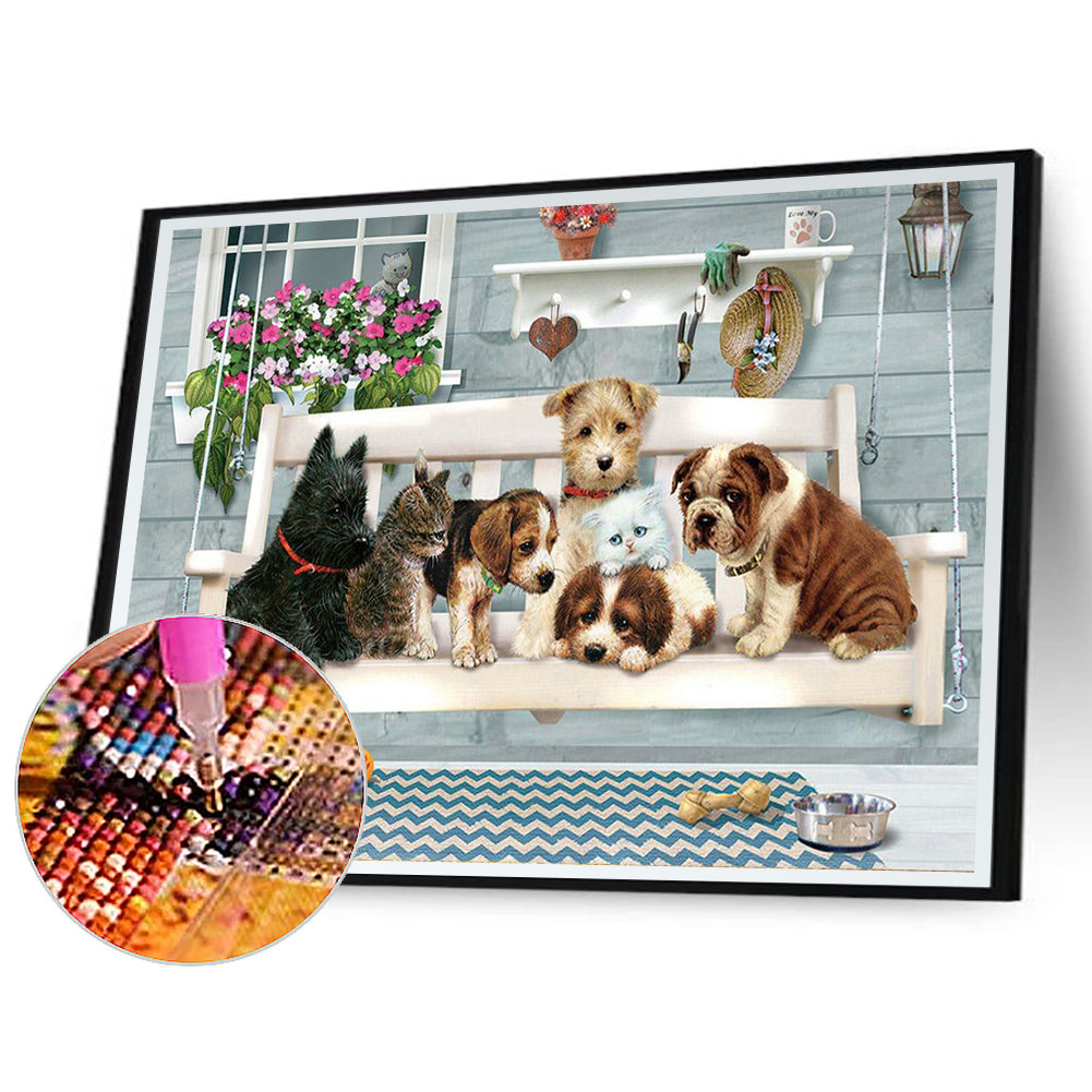 Puppies Resting - Full Square Drill Diamond Painting 40*30CM