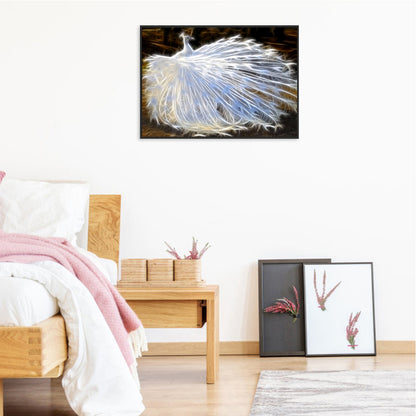 White Peacock 45*30CM(Canvas) Full Round Drill Diamond Painting