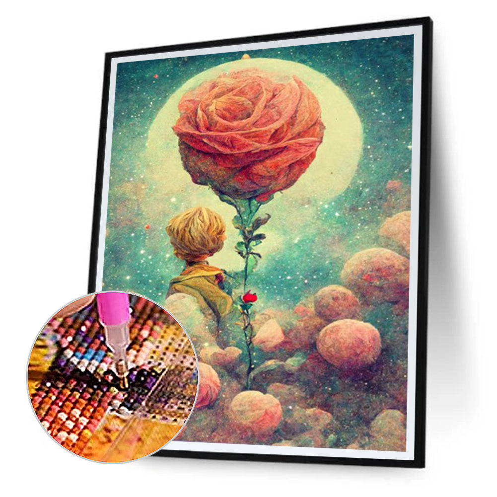 Rose In The Heart Of The Little Prince - Full Round Drill Diamond Painting 40*50CM